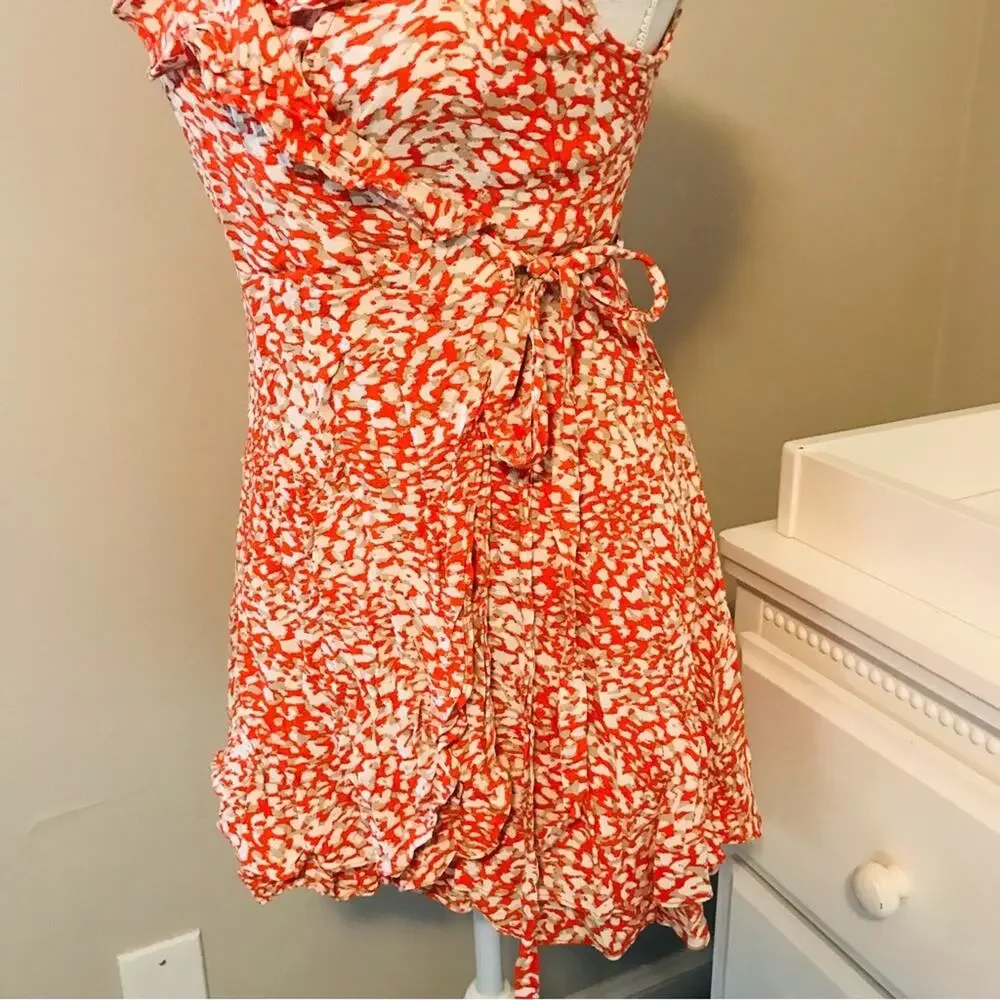 Free People French Quarter Ruffle Wrap Mini Dress